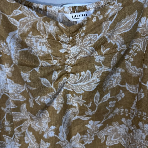 Reitman's Floral Linen Blend Cropped Blouse Size Medium NWT Brand New - Picture 3 of 6
